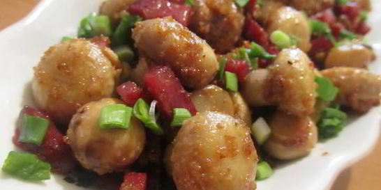 Шампиньоны с чесноком