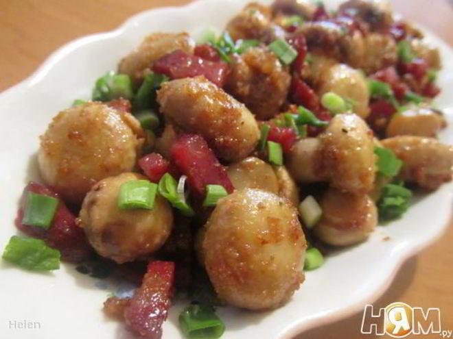 Рецепт шампиньонов с чесноком