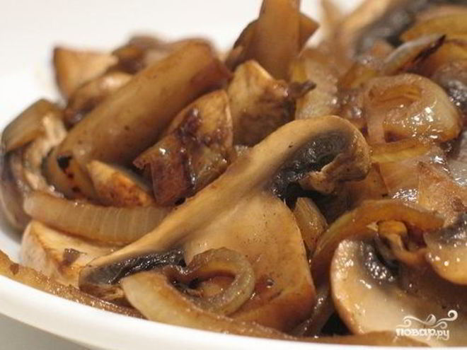 Рецепт шампиньонов с луком