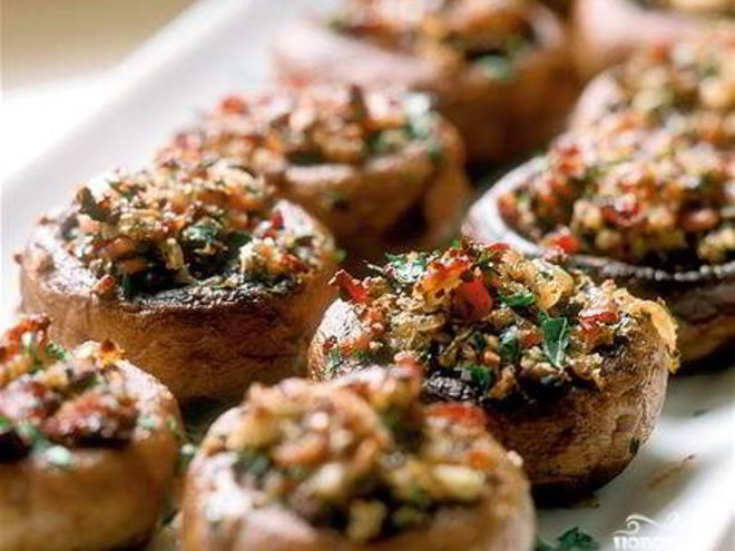 Рецепт шампиньонов с начинкой