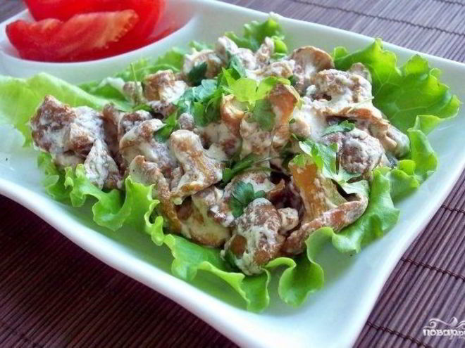 Рецепт тушеных маслят