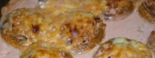 запеченные грибы с фаршем в духовке. Шаг 10