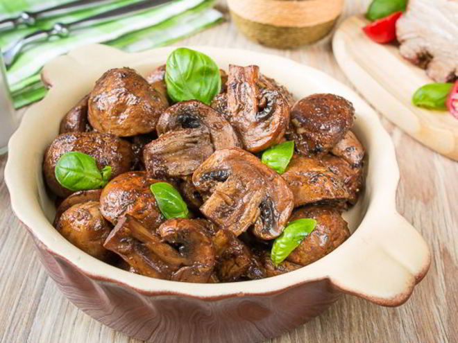 Рецепт запеченных шампиньонов с травами