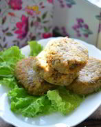 Баклажанные котлетки со сладким перцем