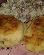 Картофельные котлеты с колбасным фаршем