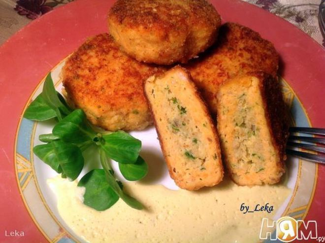 Рецепт котлет из двух видов рыб со сливочным соусом