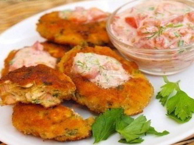 Рецепт котлет из филе лосося с томатным соусом