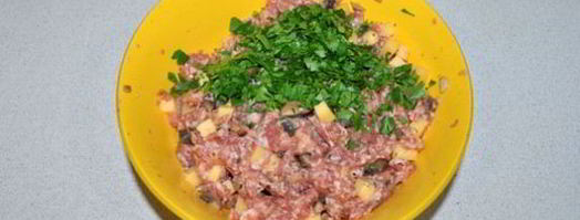 котлеты мясные с грибами и сыром. Шаг 3
