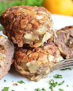 Мясные котлеты с грибами Праздничные