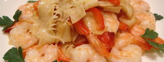 лапша паппарделле с креветками и сладким перцем. Шаг 5