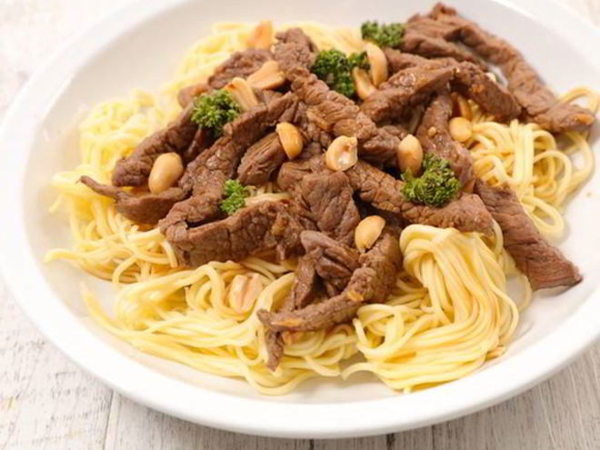 Рецепт лапши с говядиной и арахисом