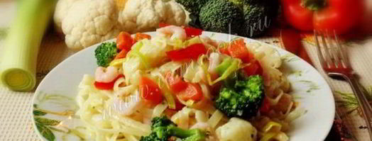 лапша с креветками и овощами. Шаг 12