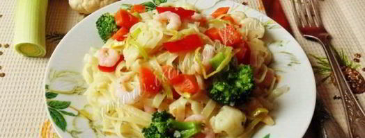 лапша с креветками и овощами. Шаг 11