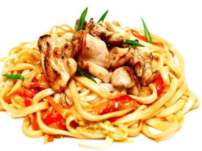 Рецепт лапши удон с курицей и овощами