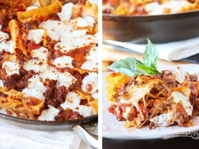 Рецепт быстрой лазанья на плите