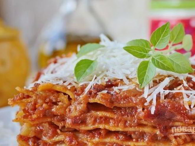 Рецепт домашней лазанья с фаршем