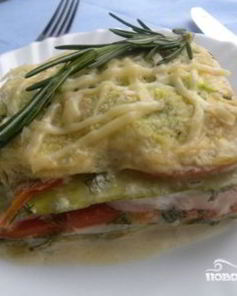 Лазанья из кабачков с фаршем