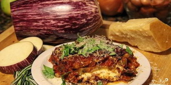 Лазанья с баклажанами и грибами