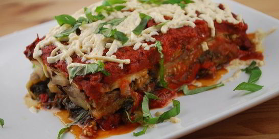 Лазанья с баклажанами и помидорами