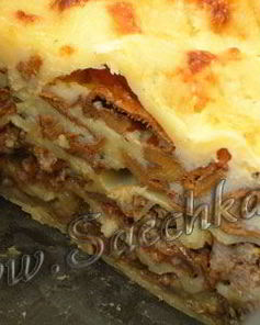 Лазанья с фаршем и грибами
