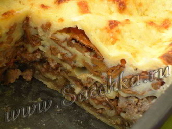 Рецепт лазаний с фаршем и грибами