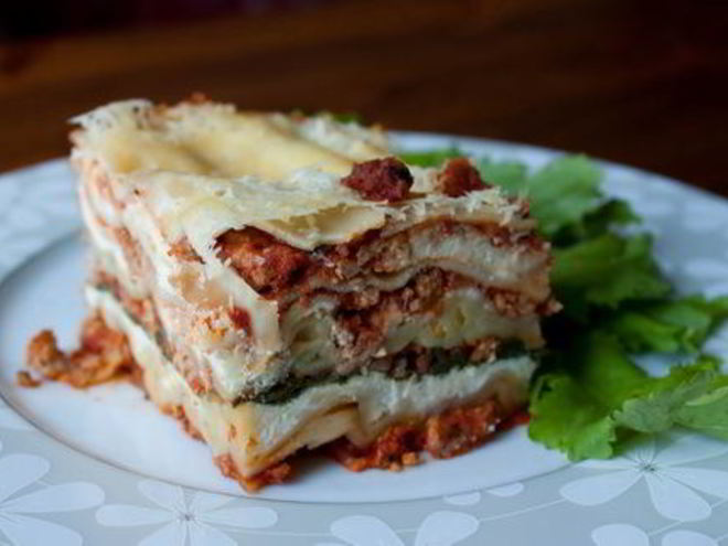 Рецепт лазаний с индейкой и шпинатом