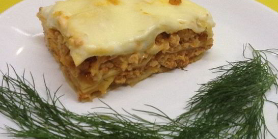 Лазанья с куриным фаршем