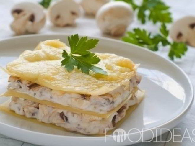 Рецепт лазаний с курицей и грибами