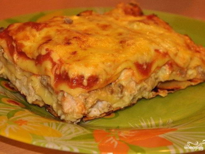 Рецепт лазаний с курицей и шампиньонами