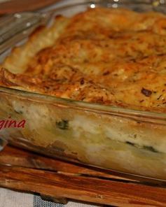 Лазанья с курицей и шпинатом