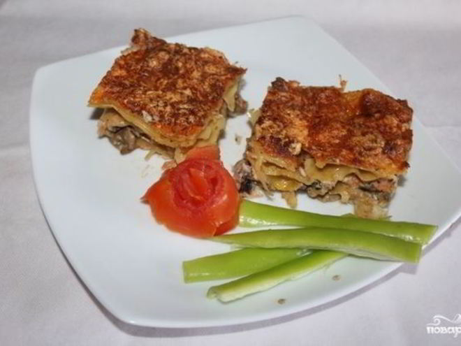 Рецепт лазаний с лососем