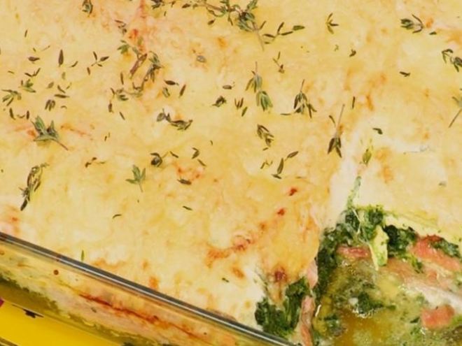 Рецепт лазаний с семгой и шпинатом