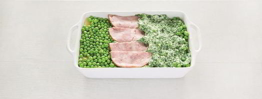 лазанья с ветчиной, горошком и творогом. Шаг 5