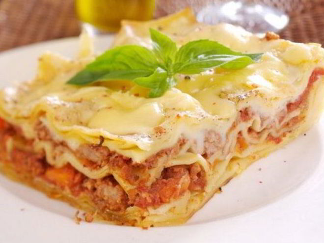 Рецепт мясной лазанья под белым соусом