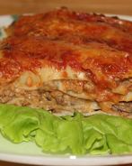 Мясная лазанья с грибным соусом