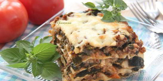 Мясная лазанья со шпинатом