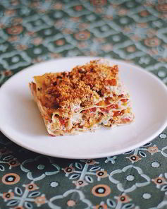 Овощная лазанья с брокколи и цветной капустой