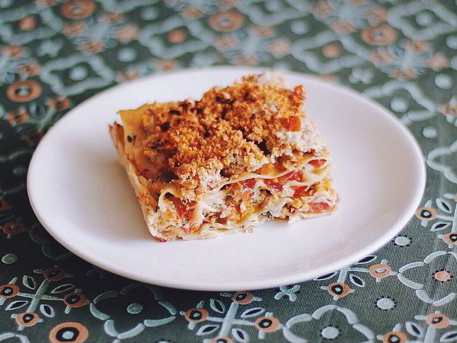 Рецепт овощной лазанья с брокколи и цветной капустой