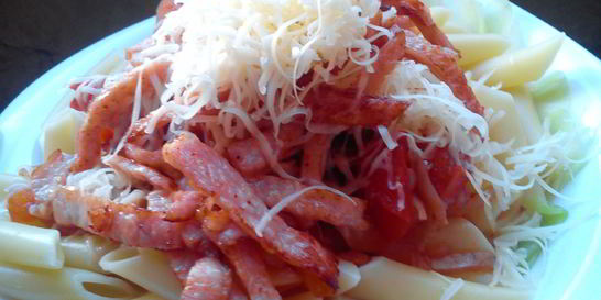 Фантазийная паста пенне с овощами