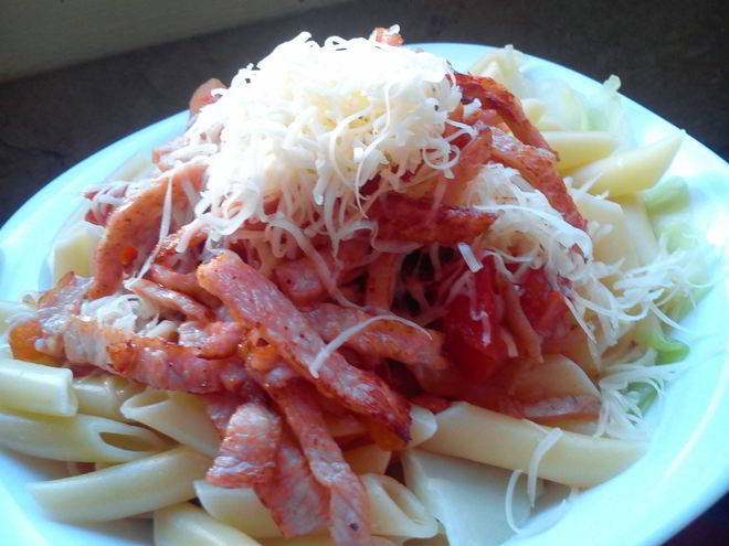 Рецепт фантазийной пасты пенне с овощами