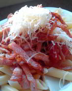 Фантазийная паста пенне с овощами