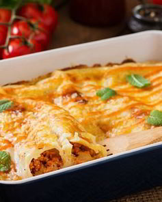 Фаршированные каннеллони с соусом бешамель