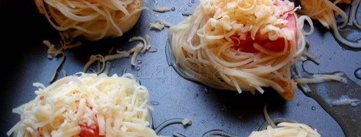 гнезда из спагетти с куриным филе. Шаг 6