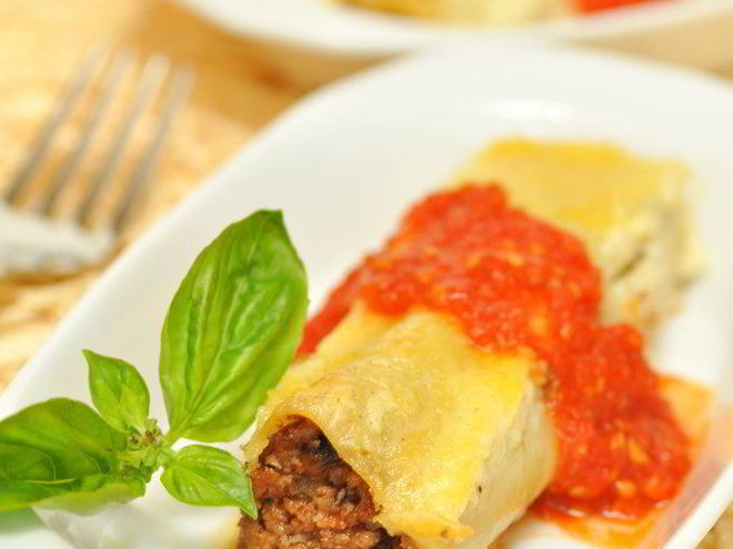Рецепт каннеллонь с мясной начинкой