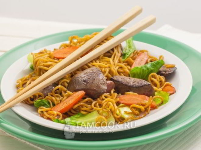 Рецепт лапши с печенью