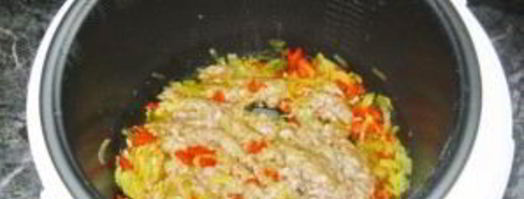 макароны по-флотски в мультиварке мулинекс. Шаг 2