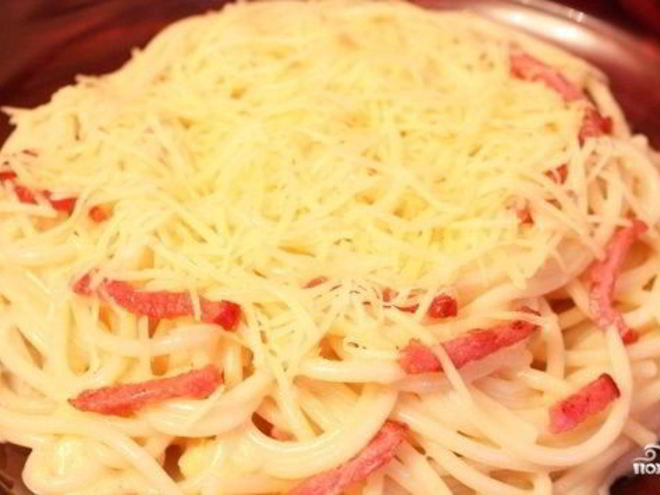 Рецепт макарон под соусом карбонара