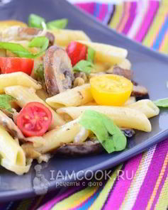 Макароны с грибами в сливочном соусе