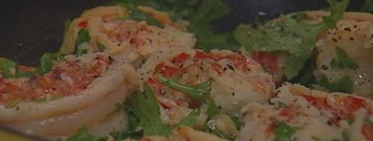 макароны с креветками и руколой. Шаг 7