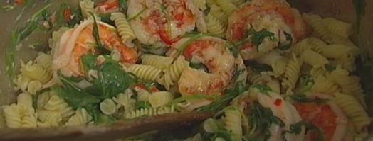 макароны с креветками и руколой. Шаг 9